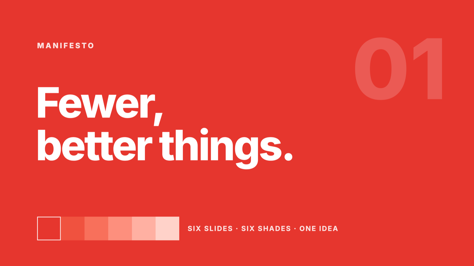 First slide of the Manifesto presentation template