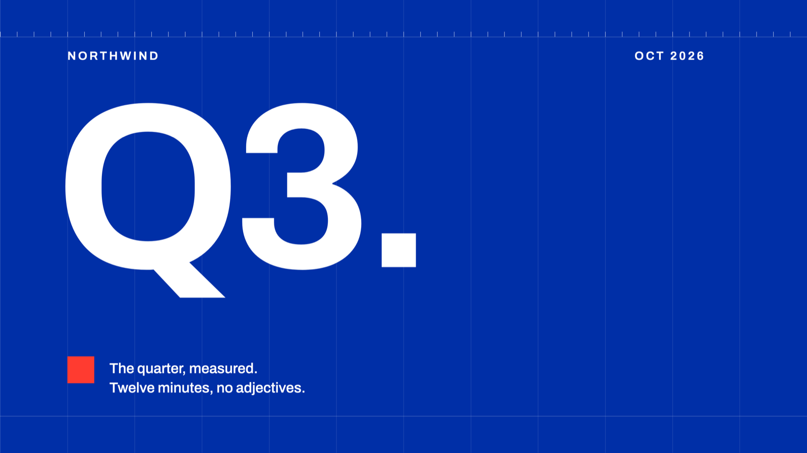 First slide of the Quarterly report presentation template